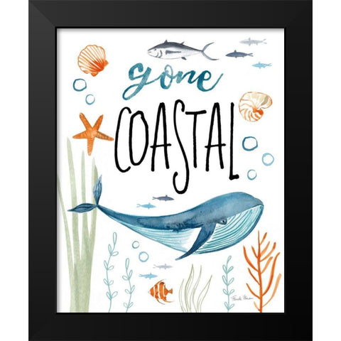 Whale Tale I Gone Coastal Black Modern Wood Framed Art Print by Zaman, Farida