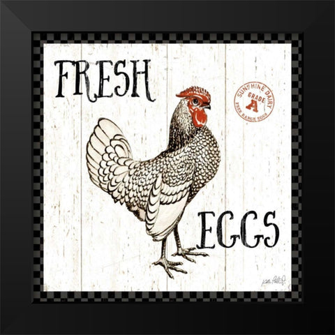 Free Range Fresh IV Checker Border Black Modern Wood Framed Art Print by Pertiet, Katie