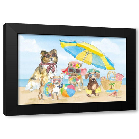 Summer Paws I Black Modern Wood Framed Art Print with Double Matting by Grove, Beth