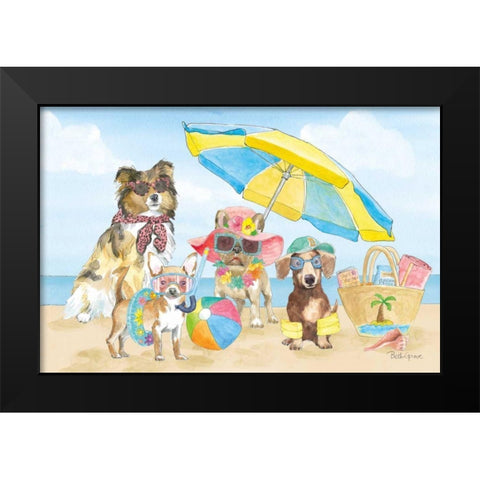 Summer Paws I Black Modern Wood Framed Art Print by Grove, Beth