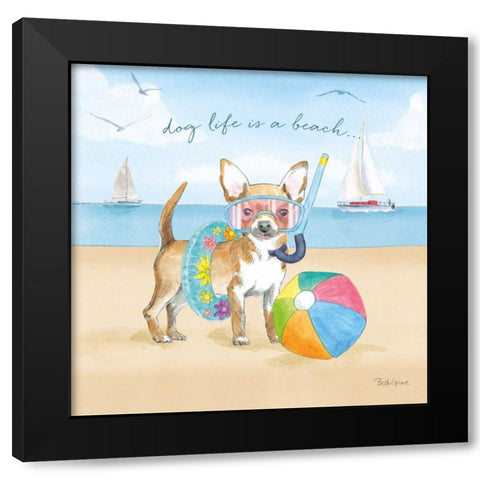 Summer Paws II Black Modern Wood Framed Art Print by Grove, Beth