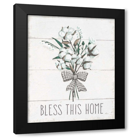 Blessed II Black Bow Black Modern Wood Framed Art Print with Double Matting by Penner, Janelle