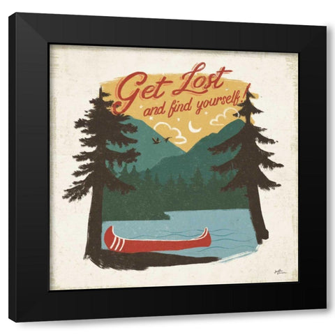 Vintage Lake V No Lines Black Modern Wood Framed Art Print with Double Matting by Penner, Janelle