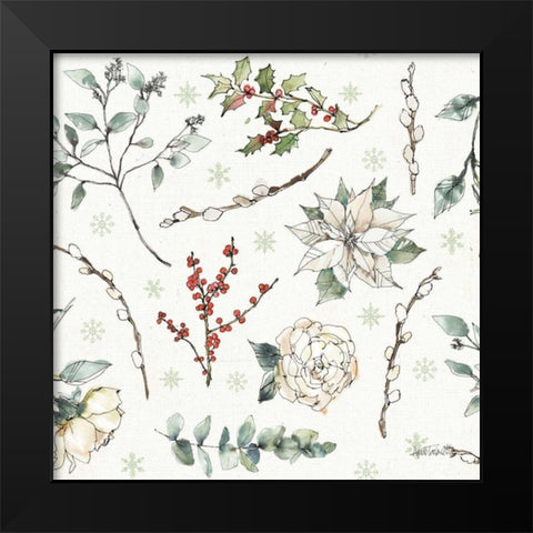 Modern Farmhouse Pattern IA Christmas Black Modern Wood Framed Art Print by Tavoletti, Anne