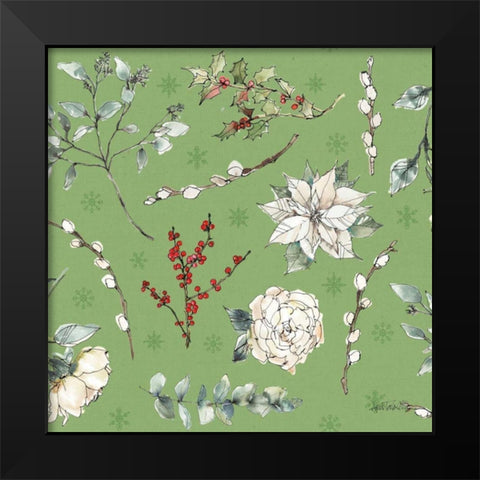 Modern Farmhouse Pattern IC Christmas Black Modern Wood Framed Art Print by Tavoletti, Anne