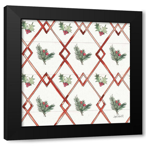 Modern Farmhouse Pattern IVA Christmas Black Modern Wood Framed Art Print with Double Matting by Tavoletti, Anne