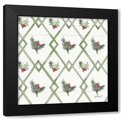 Modern Farmhouse Pattern IVB Christmas Black Modern Wood Framed Art Print with Double Matting by Tavoletti, Anne
