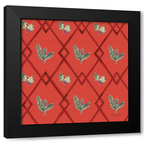 Modern Farmhouse Pattern IVC Christmas Black Modern Wood Framed Art Print by Tavoletti, Anne