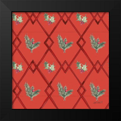 Modern Farmhouse Pattern IVC Christmas Black Modern Wood Framed Art Print by Tavoletti, Anne