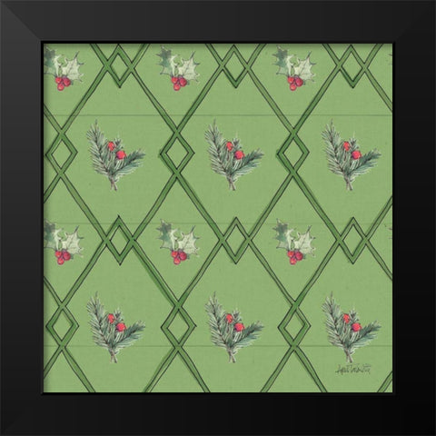 Modern Farmhouse Pattern IVD Christmas Black Modern Wood Framed Art Print by Tavoletti, Anne