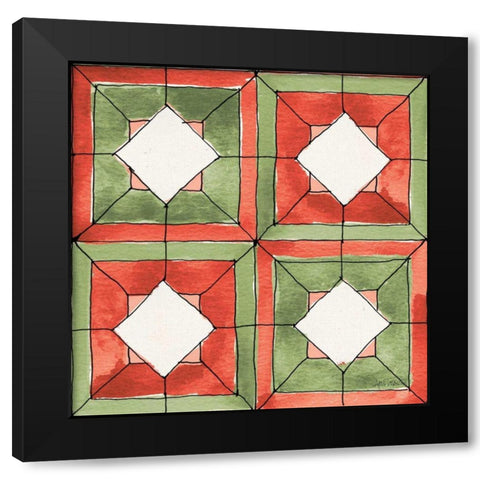 Modern Farmhouse Pattern VI Christmas Black Modern Wood Framed Art Print with Double Matting by Tavoletti, Anne