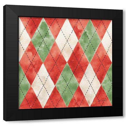 Modern Farmhouse Pattern VII Christmas Black Modern Wood Framed Art Print with Double Matting by Tavoletti, Anne