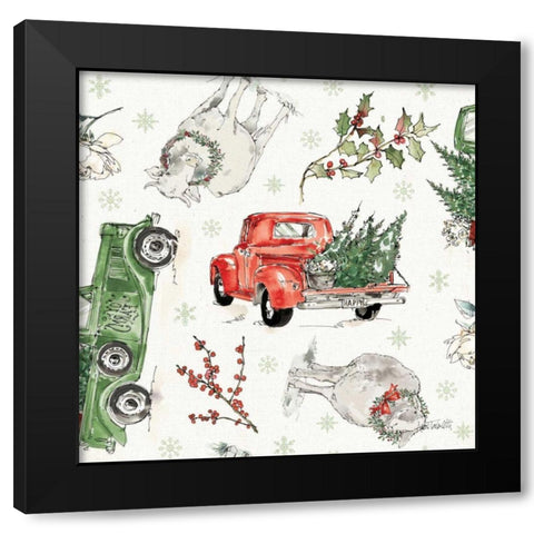 Modern Farmhouse Pattern IX Christmas Black Modern Wood Framed Art Print with Double Matting by Tavoletti, Anne
