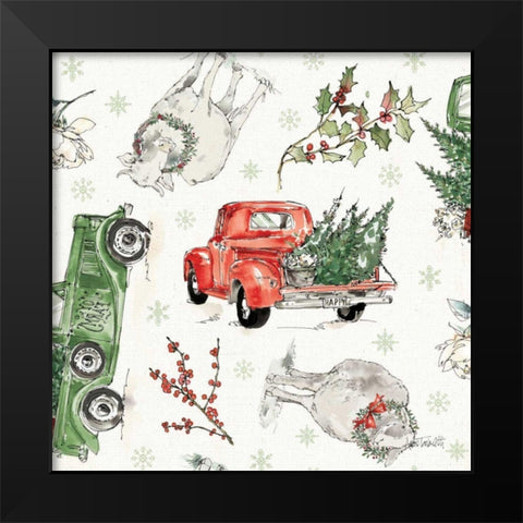 Modern Farmhouse Pattern IX Christmas Black Modern Wood Framed Art Print by Tavoletti, Anne