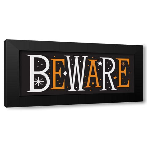 Festive Fright Beware Black Modern Wood Framed Art Print with Double Matting by Mullan, Michael