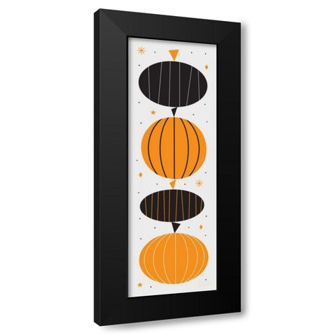 Festive Fright Pumpkins Black Modern Wood Framed Art Print by Mullan, Michael
