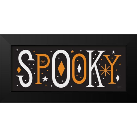 Festive Fright Spooky Black Modern Wood Framed Art Print by Mullan, Michael