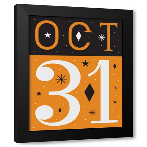 Festive Fright October 31 I Black Modern Wood Framed Art Print by Mullan, Michael