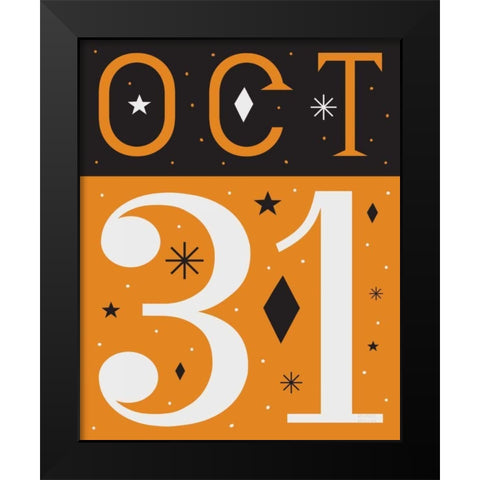 Festive Fright October 31 I Black Modern Wood Framed Art Print by Mullan, Michael