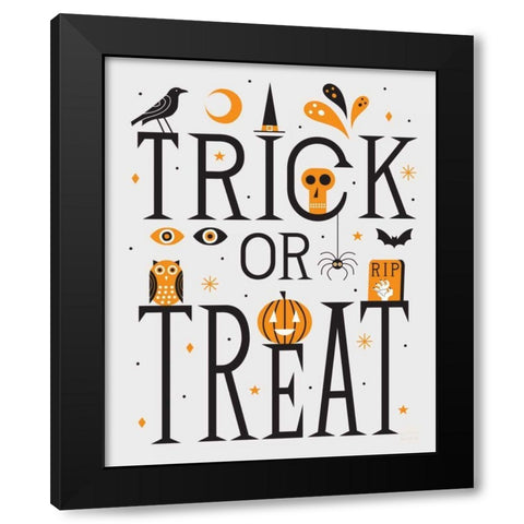 Festive Fright Trick or Treat I Black Modern Wood Framed Art Print by Mullan, Michael