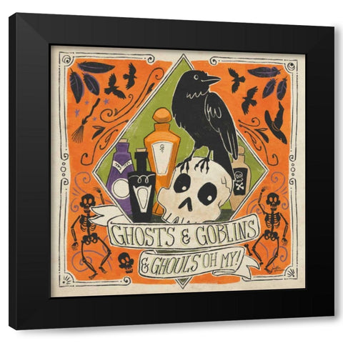 Stay Creepy IV Black Modern Wood Framed Art Print with Double Matting by Penner, Janelle