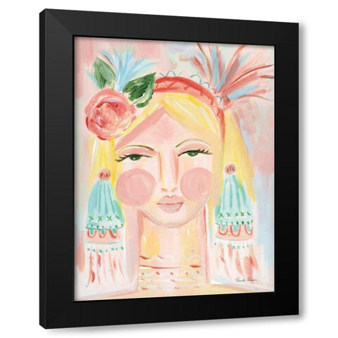 Fresh Face II Black Modern Wood Framed Art Print with Double Matting by Zaman, Farida