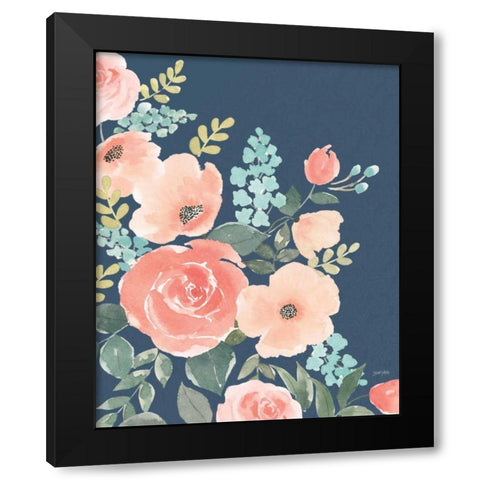 Blooming Delight I Sage Black Modern Wood Framed Art Print with Double Matting by Jackson, Jenaya