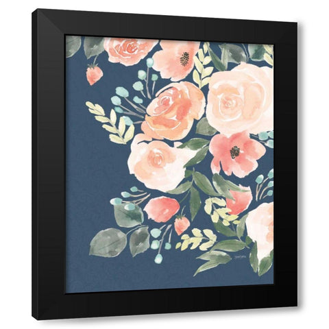 Blooming Delight II Sage Black Modern Wood Framed Art Print with Double Matting by Jackson, Jenaya