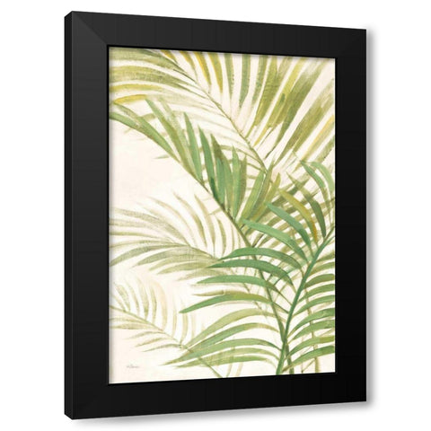 Palms I Bright Black Modern Wood Framed Art Print by Hristova, Albena