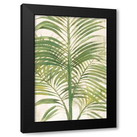 Palms II Bright Black Modern Wood Framed Art Print with Double Matting by Hristova, Albena