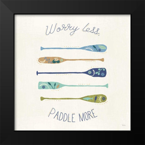 Otomi Lake VII Paddles Black Modern Wood Framed Art Print by Charron, Veronique