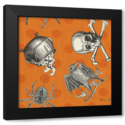 Be Scary Pattern IB Black Modern Wood Framed Art Print with Double Matting by Pela Studio