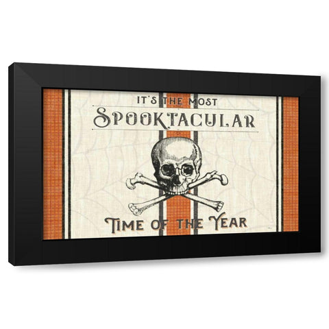 Be Scary I Black Modern Wood Framed Art Print by Pela Studio