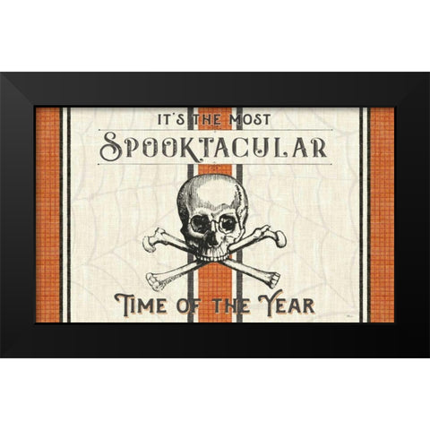 Be Scary I Black Modern Wood Framed Art Print by Pela Studio