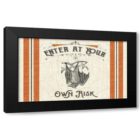 Be Scary II Black Modern Wood Framed Art Print with Double Matting by Pela Studio