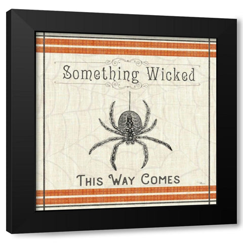 Be Scary VI Black Modern Wood Framed Art Print by Pela Studio