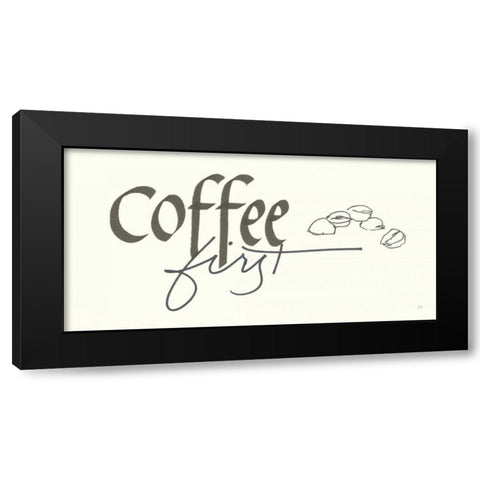 Coffee Sayings III Black Modern Wood Framed Art Print with Double Matting by Paschke, Chris