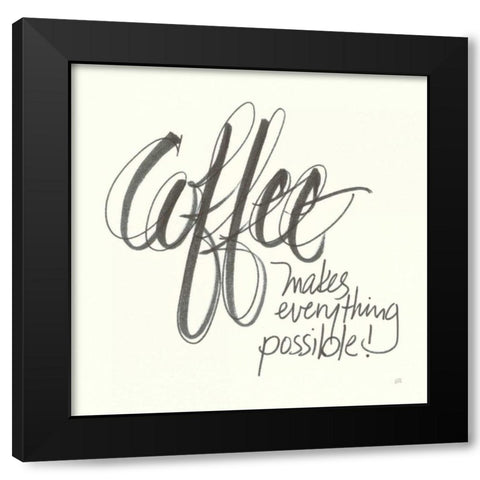 Coffee Sayings IV Black Modern Wood Framed Art Print by Paschke, Chris