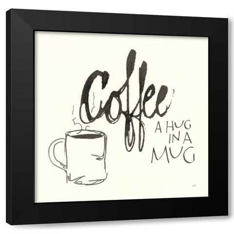 Coffee Sayings V Black Modern Wood Framed Art Print by Paschke, Chris