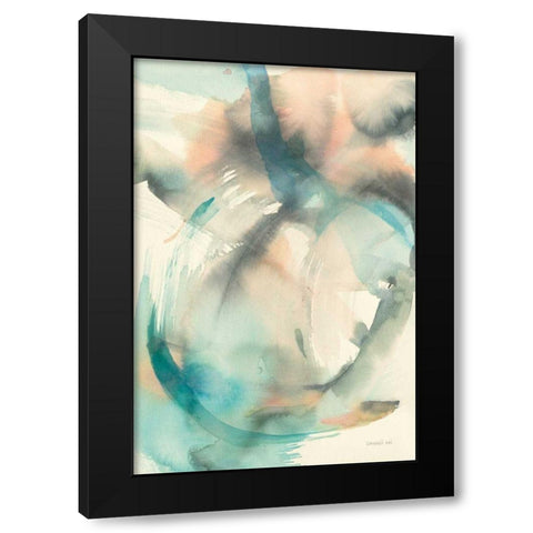 In Motion II Black Modern Wood Framed Art Print with Double Matting by Nai, Danhui