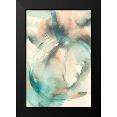 In Motion II Black Modern Wood Framed Art Print by Nai, Danhui