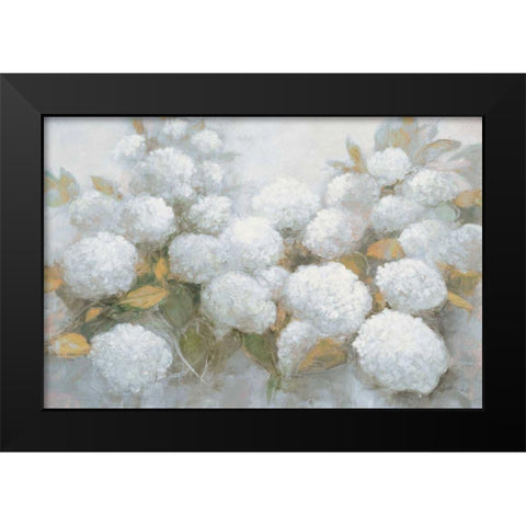 Annabelle Hydrangeas Blue Gray Crop Black Modern Wood Framed Art Print by Purinton, Julia