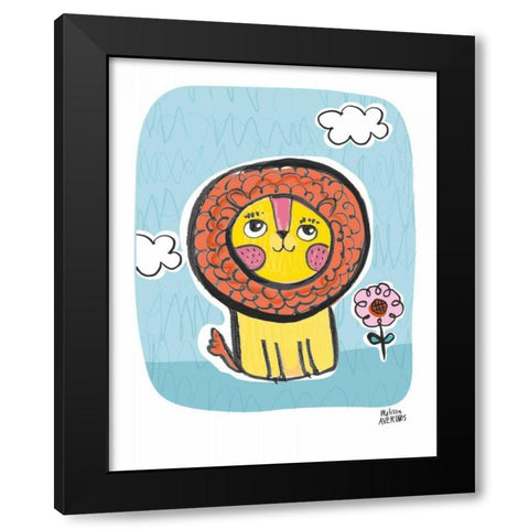 Wild About You Lion Black Modern Wood Framed Art Print by Averinos, Melissa