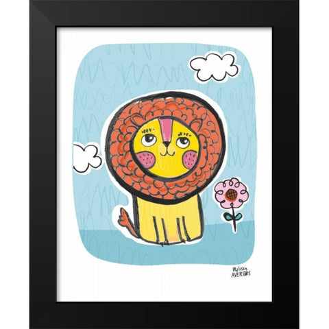 Wild About You Lion Black Modern Wood Framed Art Print by Averinos, Melissa