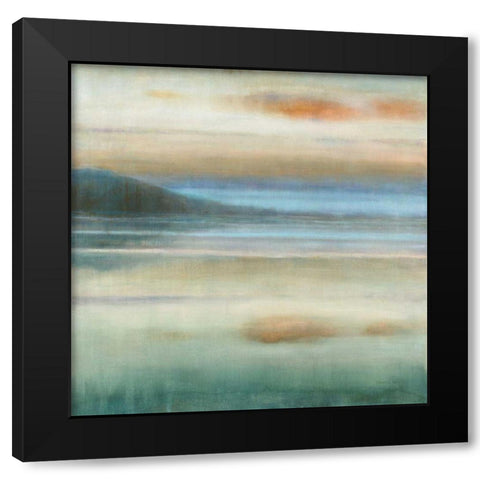 Coastal Sunset Black Modern Wood Framed Art Print by Nai, Danhui