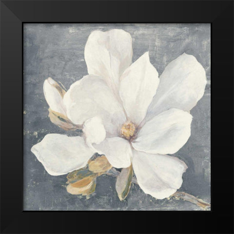 Serene Magnolia Gray Black Modern Wood Framed Art Print by Purinton, Julia