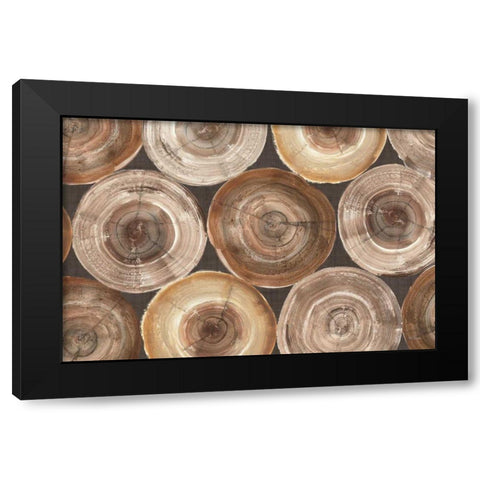 Rings of Life I Black Modern Wood Framed Art Print by Hristova, Albena