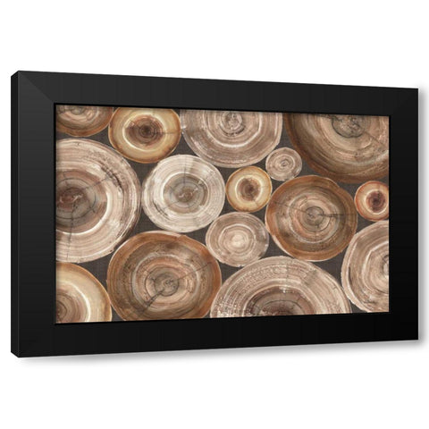Rings of Life II Black Modern Wood Framed Art Print by Hristova, Albena