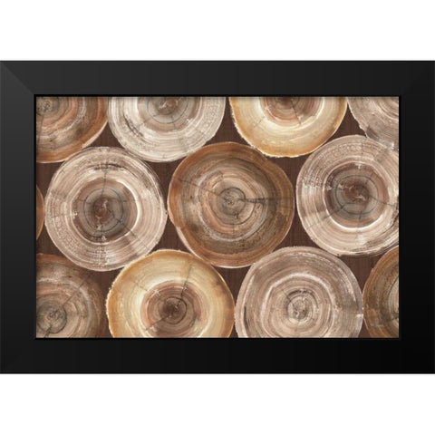 Rings of Life I Brown Black Modern Wood Framed Art Print by Hristova, Albena