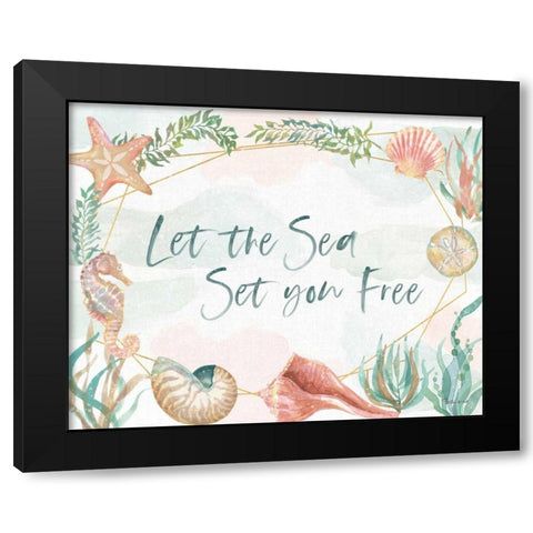 Watercolor Coast I v2 Black Modern Wood Framed Art Print with Double Matting by Grove, Beth